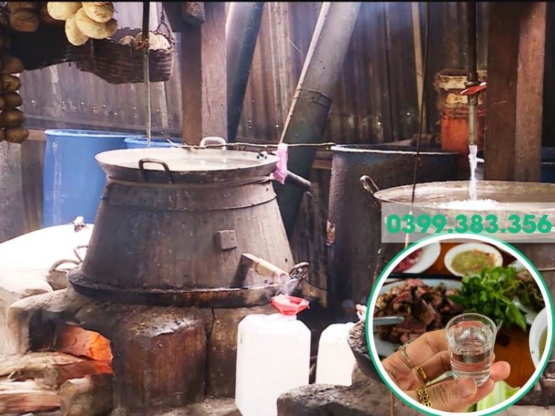Hình ảnh chưng cất rượu men lá Bằng Phúc đặc sản Bắc Kạn