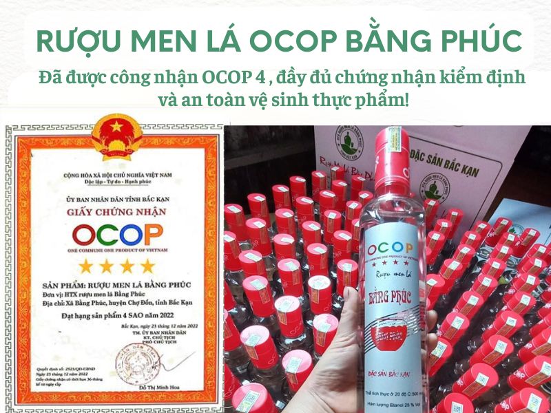 Hình ảnh rượu men lá OCOP Bằng Phúc