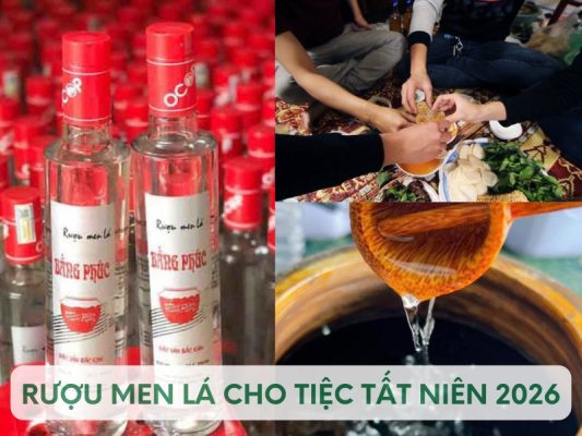 Hình ảnh rượu men lá cho tiệc tất niên 2026