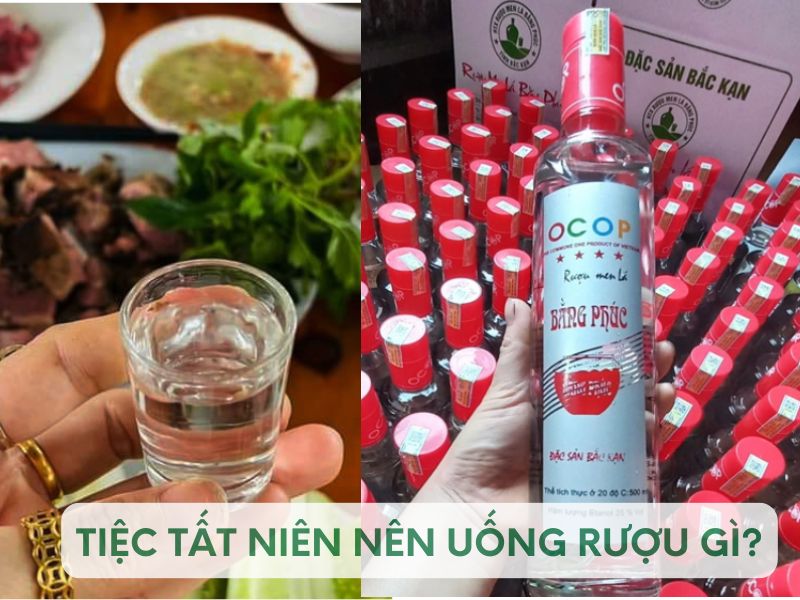 Hình ảnh tiệc tất niên nên uống rượu men lá