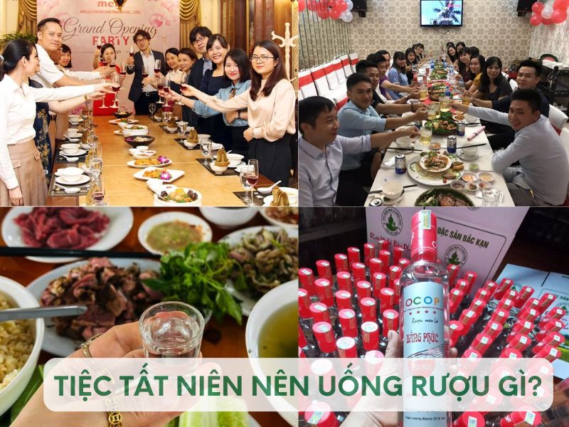 Hình ảnh tiệc tất niên nên uống rượu gì phù hợp